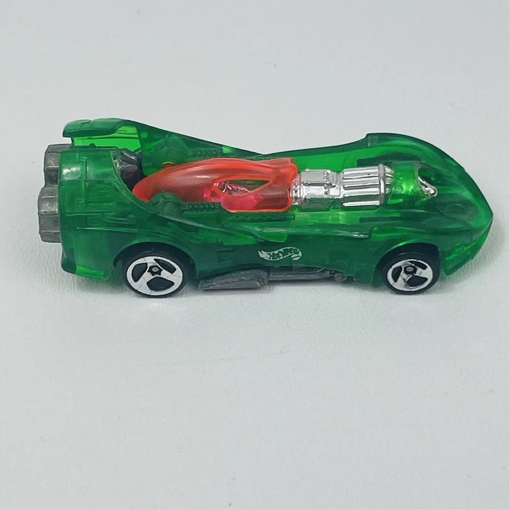Hot  Wheels 1995 Power Rocket Transparent Green 1/64 Scale Die Cast